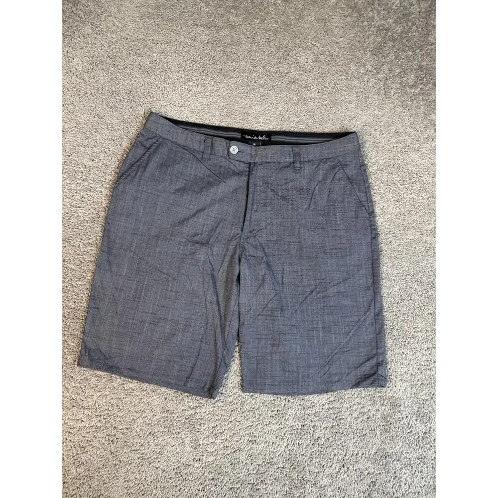 Travis Mathew Shorts Mens 38 Gray Chino Polyester Rayon Spandex 11 In Inseam